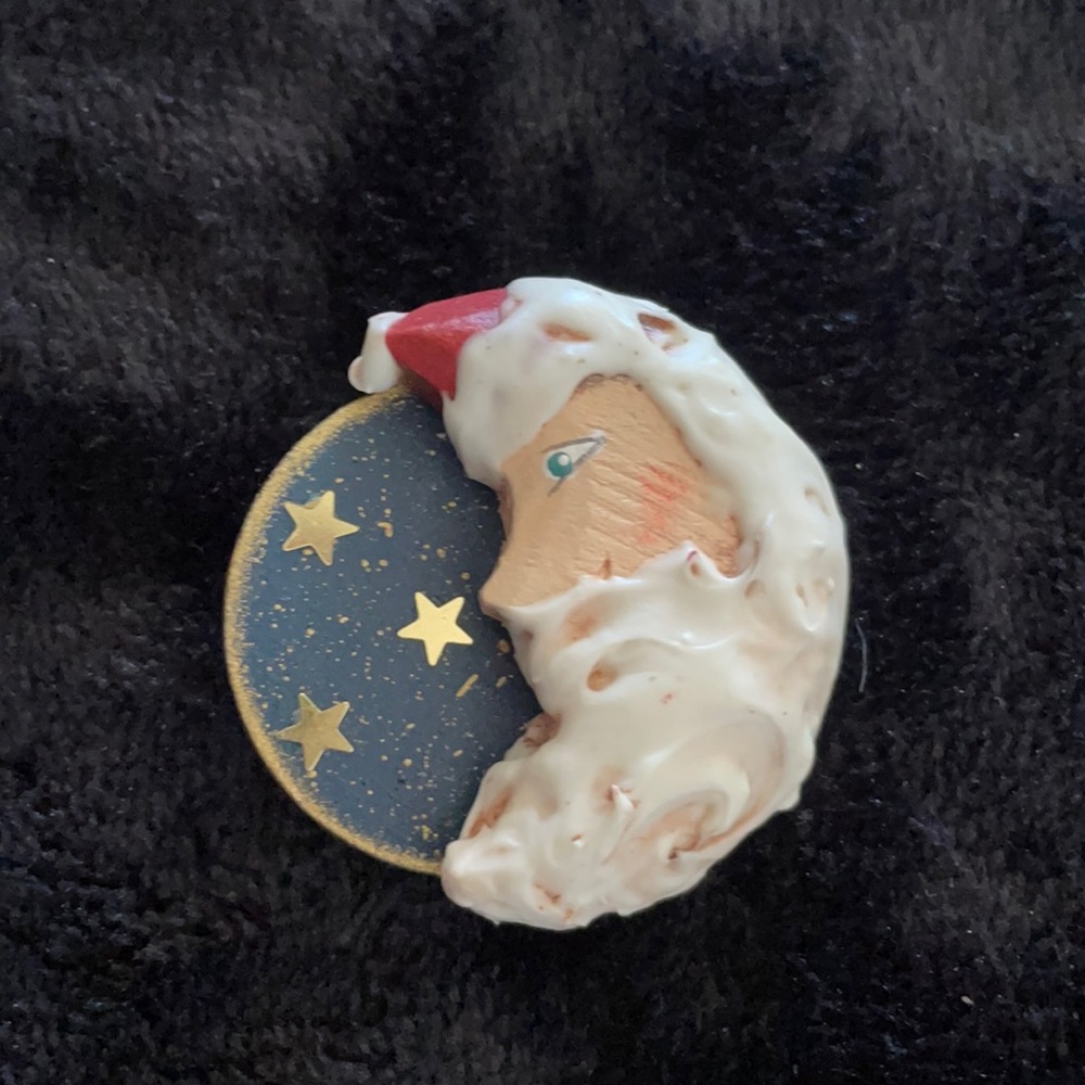Santa Moon pin